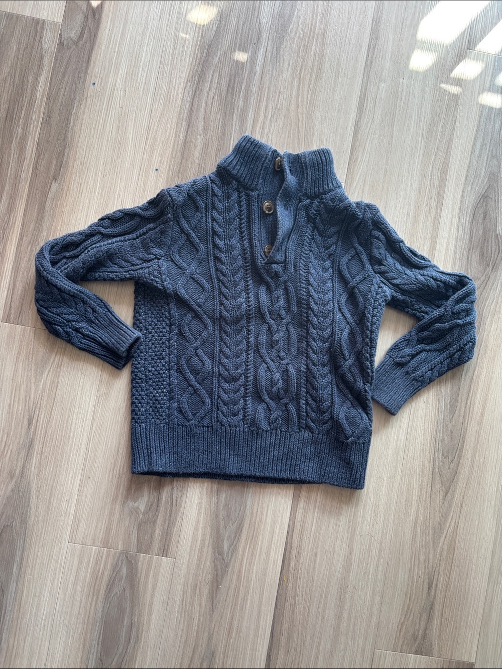 GAP navy Cable-Knit Mock Neck Sweater